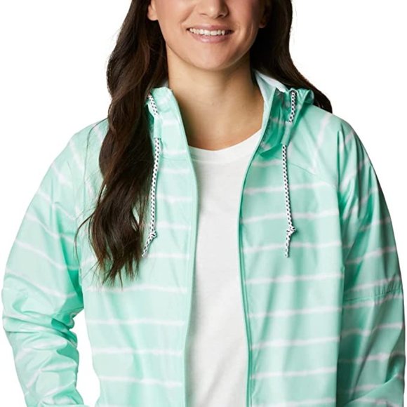 🆕Columbia Women's Side Hill™ Printed Windbreaker, XL-Mint Cay Tie Dye Stripe Pr - Picture 1 of 7